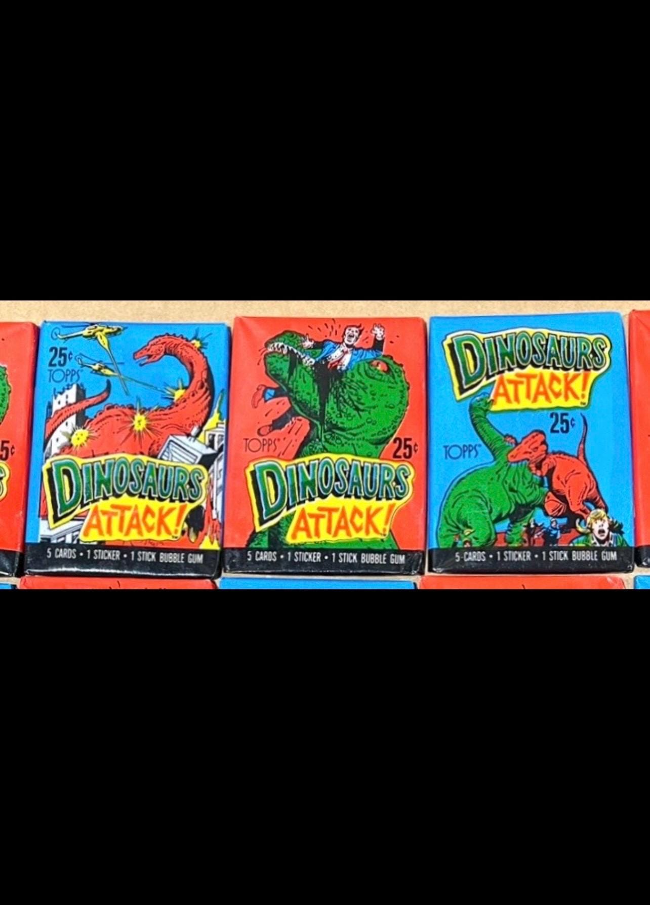 Three Unopened Packs of 1988 DINOSAURS ATTACK Pop Culture Icon