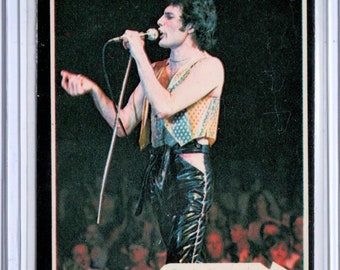 RARE Freddy Mercury 1979 Donruss Rock Stars Queen Black Card 25