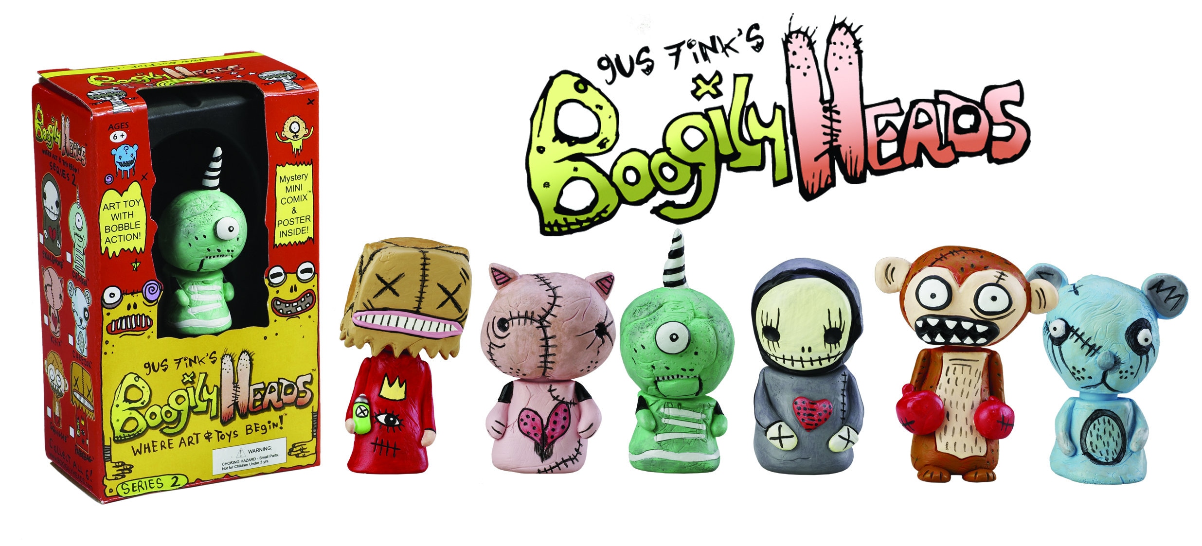 KITIX Gus Finks Series 2 Boogily Head Monster Figures - Etsy