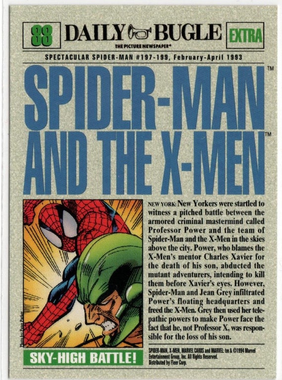 1994 Marvel Spider-man and X-men Card 88 - Etsy