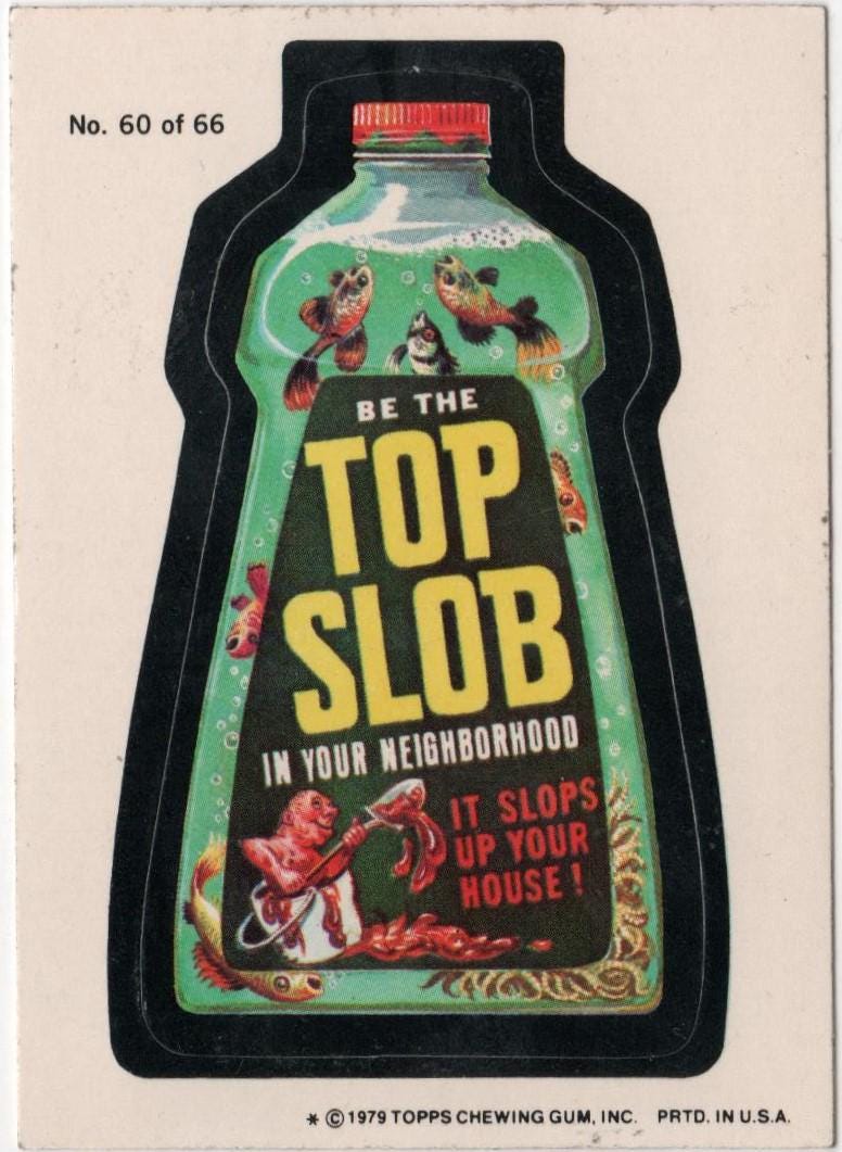 1979 Topps Wacky Packages Sticker Card TOP SLOB - Etsy