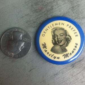 1956 Gentleman Prefer Marilyn Monroe Button Button image 2