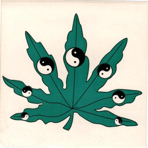 1970s POT YINYANG Hippie Sticker