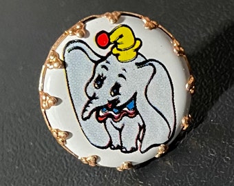 1970s Disney DUMBO Cartoon Ring Vintage and Adjustable