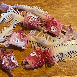 1960's Weird Rubber Dead 6 Inch Fish Skeleton HILARIOUS…