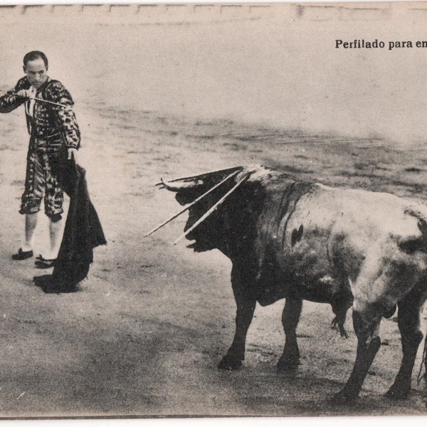 Rare 1924 Toros Real Photo Bullfighting Postcard 17
