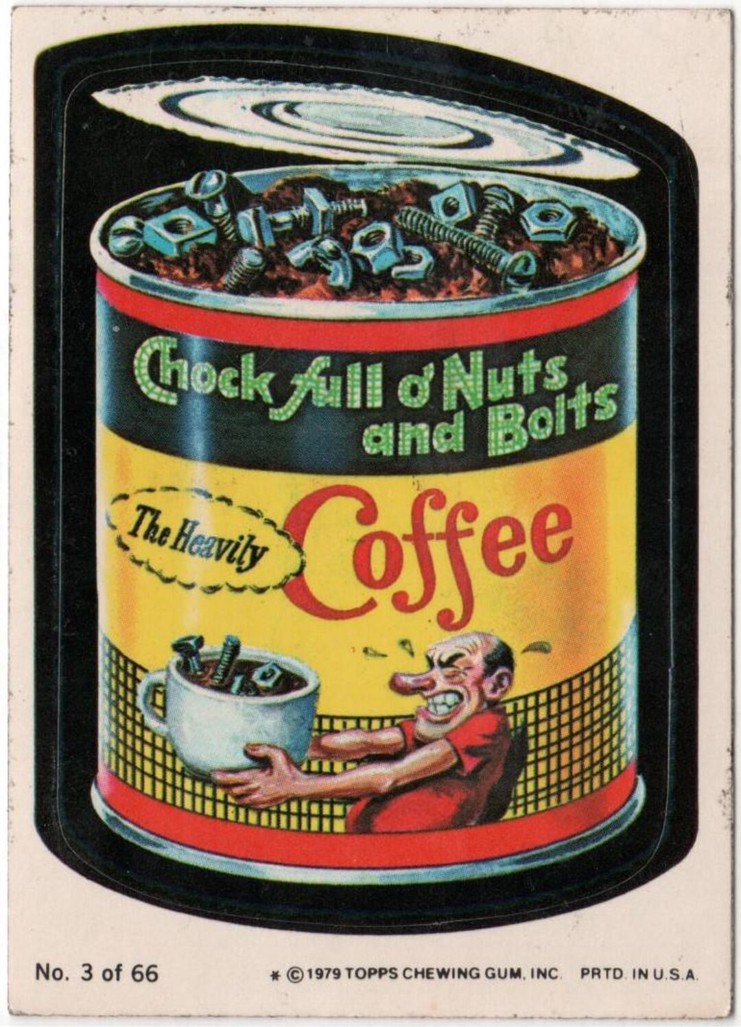 Nuts Art Works Archive Book➕ノベルティカップ 1979 Topps Wacky Packages Sticker Card Chuck Full of Nuts Coffee
