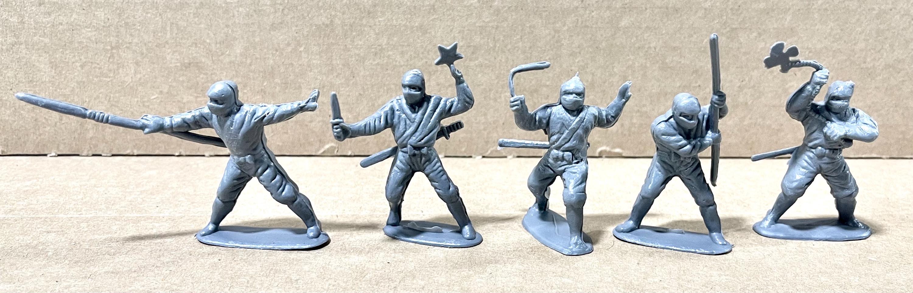 1974 Gray Master of Ninja Figure Set of TEN Fighters Book Value 40