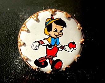 1970s Disney PINOCHIO Cartoon Ring Vintage and Adjustable