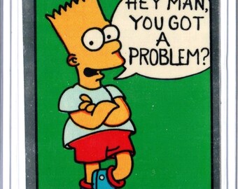 1990 Simpsons BART PROBLEM Novelty Vending Sticker Made by Kodak