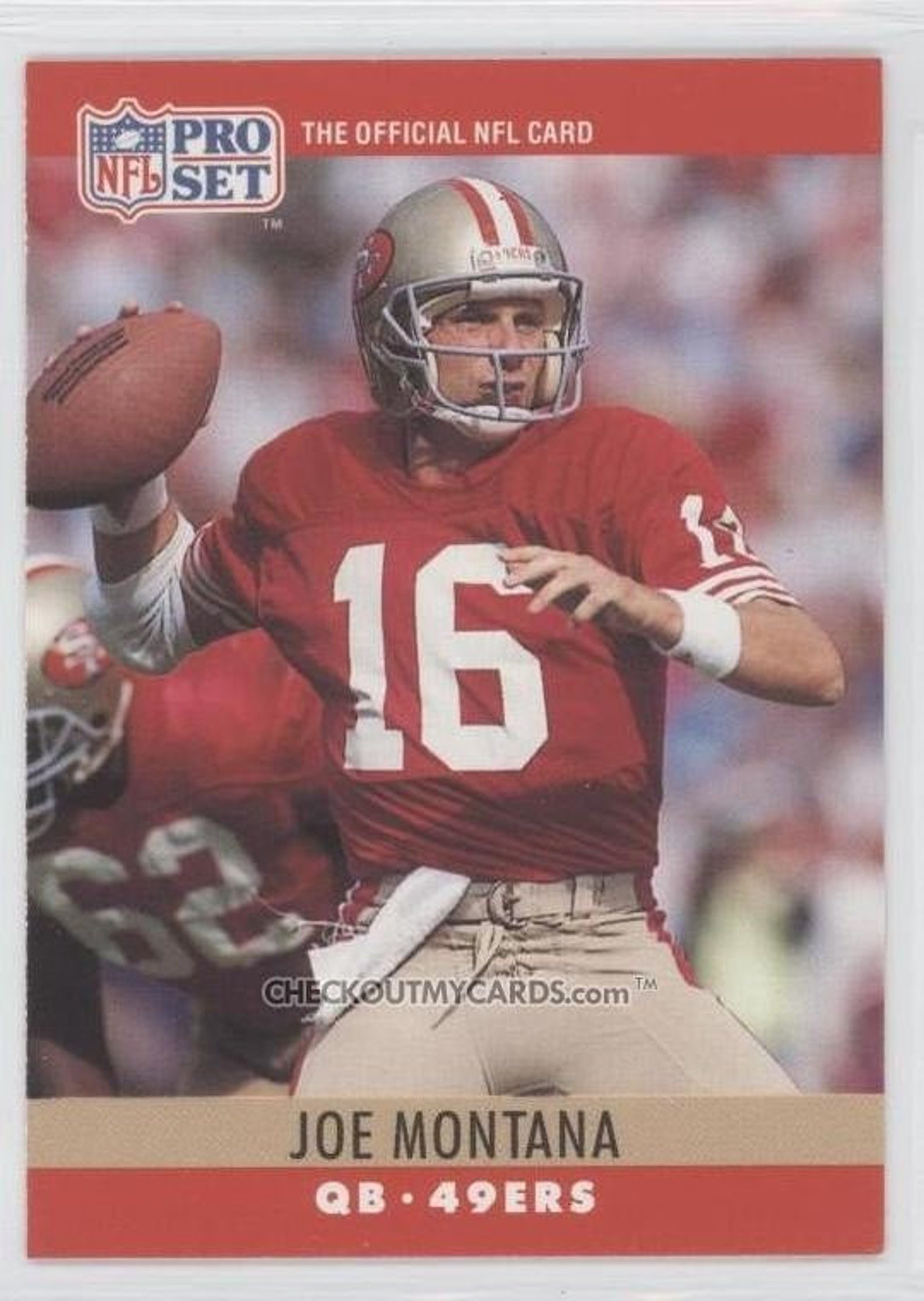 OFFICIAL NFL Football Card 1990 Joe MONTANA Sweet 16 Card Etsy