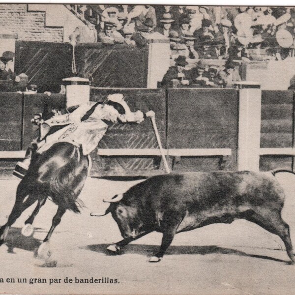Rare 1924 Toros Real Photo Bullfighting Postcard 15