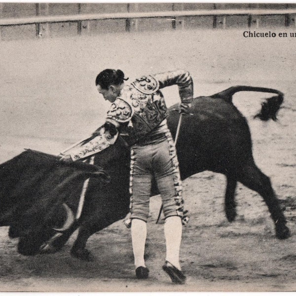 Rare 1924 Toros Real Photo Bullfighting Postcard 03