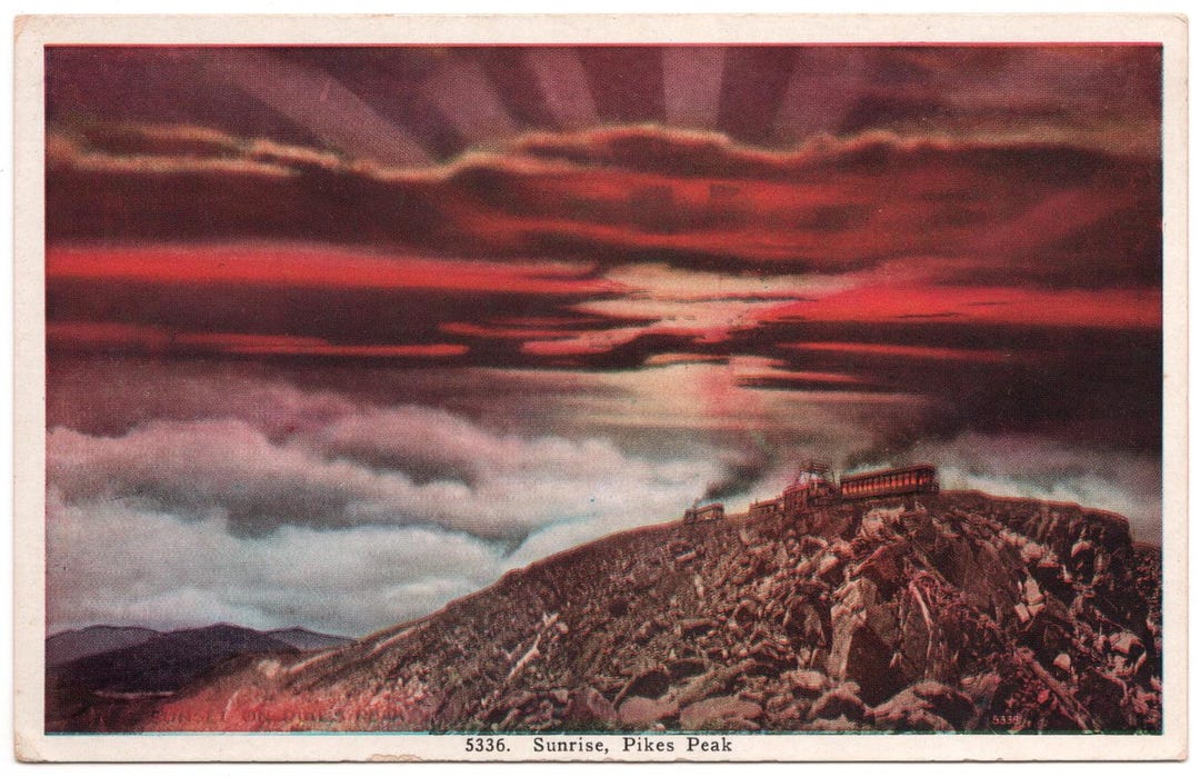 C 1910-1919 the Broadmoor Manitou & Pikes Peak Cog Railway Near the ...