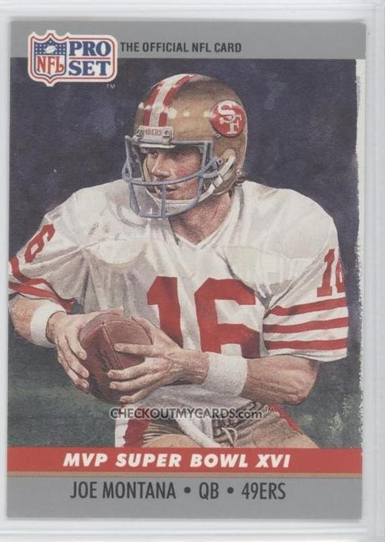Official NFL Football Card 1990 JOE MONTANA Super Bowl 16 Mvp Etsy