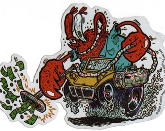 Unused SpongeBob HotRod Vending Sticker #3 Krabs