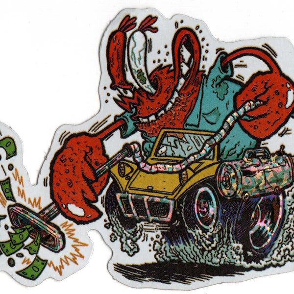 Unused SpongeBob HotRod Vending Sticker #3 Krabs