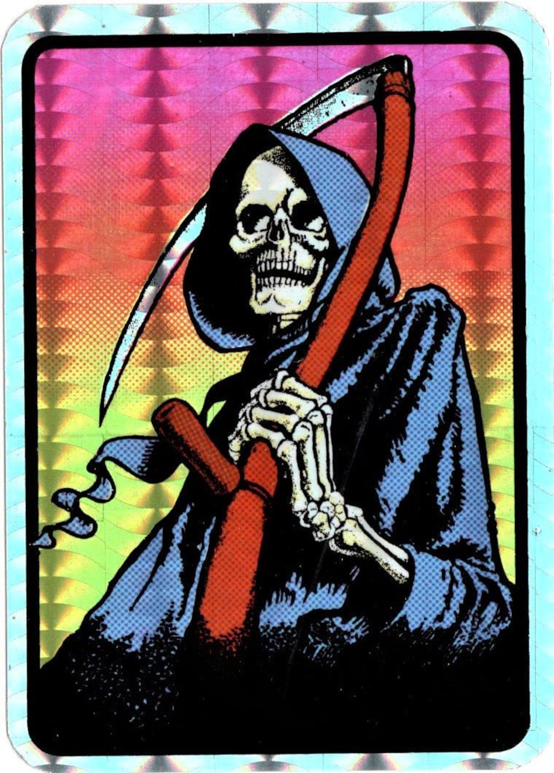 1990 Grim Reaper Halloween Prism Vending Sticker - Etsy