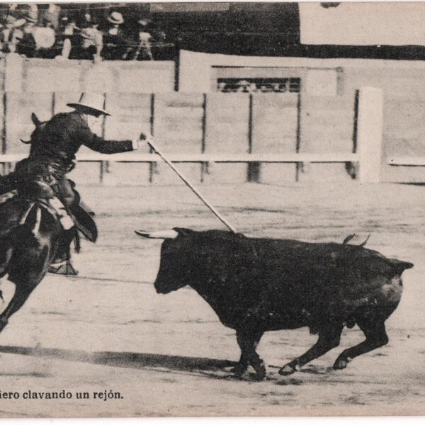Rare 1924 Toros Real Photo Bullfighting Postcard 11 TRIMMED