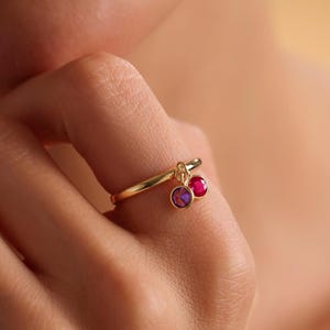 Personalized Family Birthstone Ring, Gold Ring, Custom Birthstone Ring, Birthstone Jewelry, Dainty Ring, Mothers Day Gift, Gift For Mom