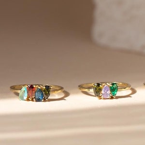 Dainty Birthstone Ring, Family Birthstone Rings, Birthstone Jewelry, Custom Birthstone Ring, Personalized Ring, Gift For Her, Christmas Gift