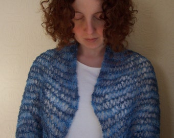 Wedgewood blue silk crinkle shawl