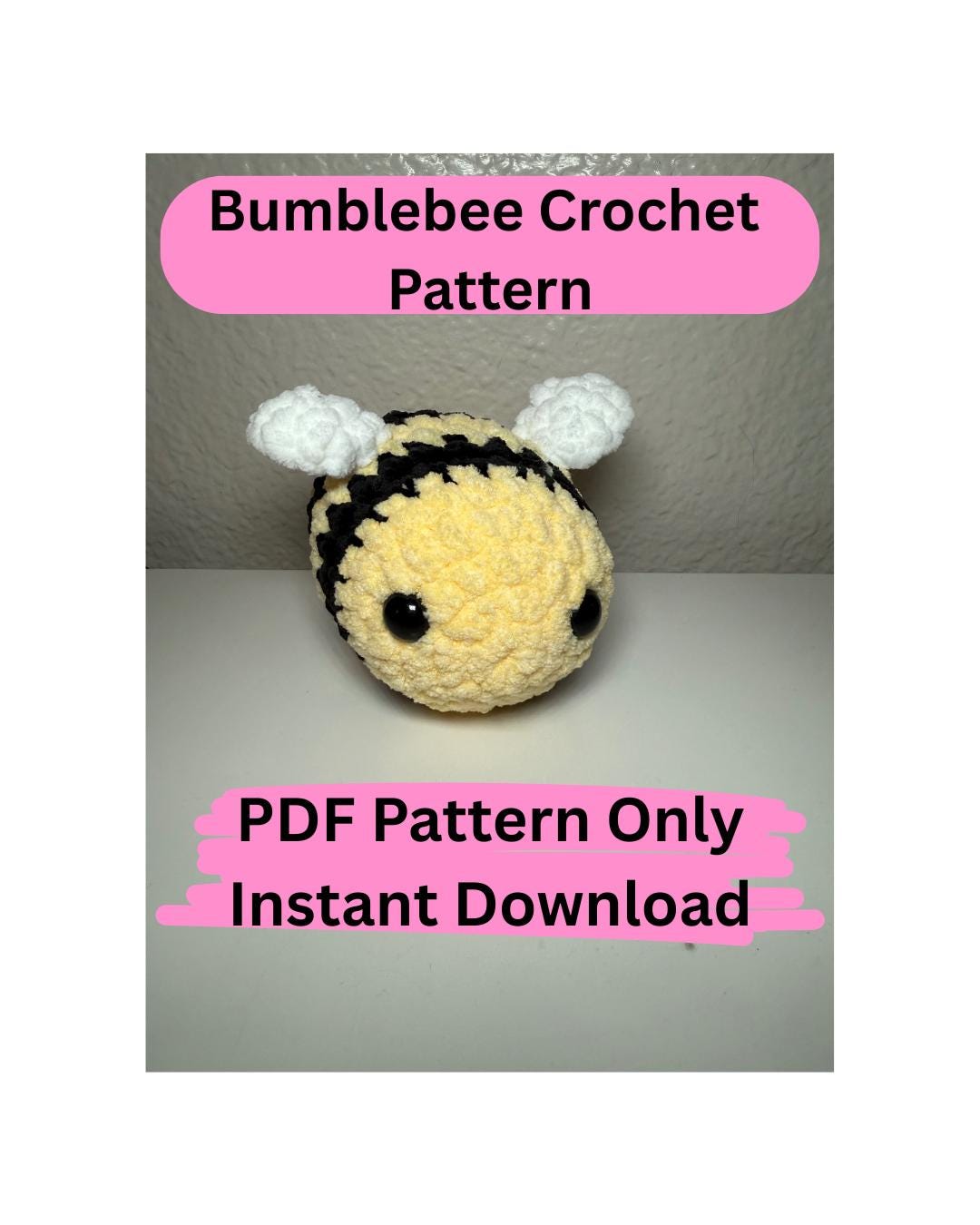 Bumblebee Crochet Digital Pattern Low Sew- Digital Crochet Pattern - Etsy