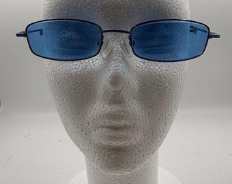 Montura de gafas Zenni Optical 411516, color azul metalizado.