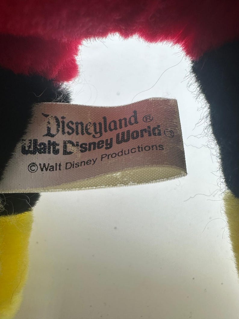 VINTAGE Disneyland Walt Disney World Mickey Mouse Plush Stuffed Animal 14" image 2