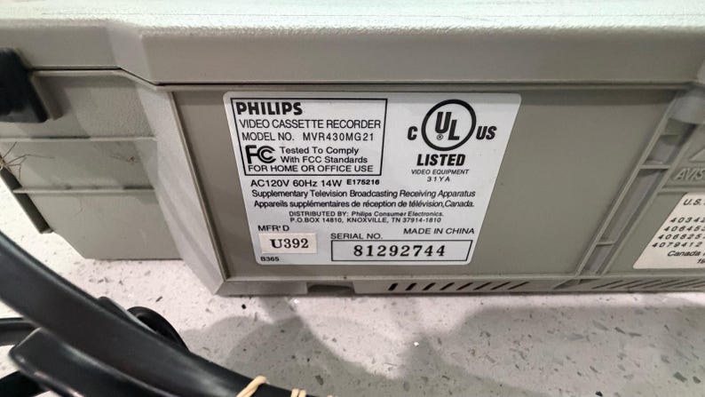 Philips Magnavox MVR430MG21 4-Head VHS Video Cassette Recorder No Remote image 4