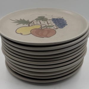 Vintage Chatham Pottery COUNTRY HARVEST 9 3/4" Dinner Plates Set of 10