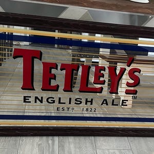 Vintage TETLEY&#39;S ENGLISH ALE Mirror - Rare 53in X 29in