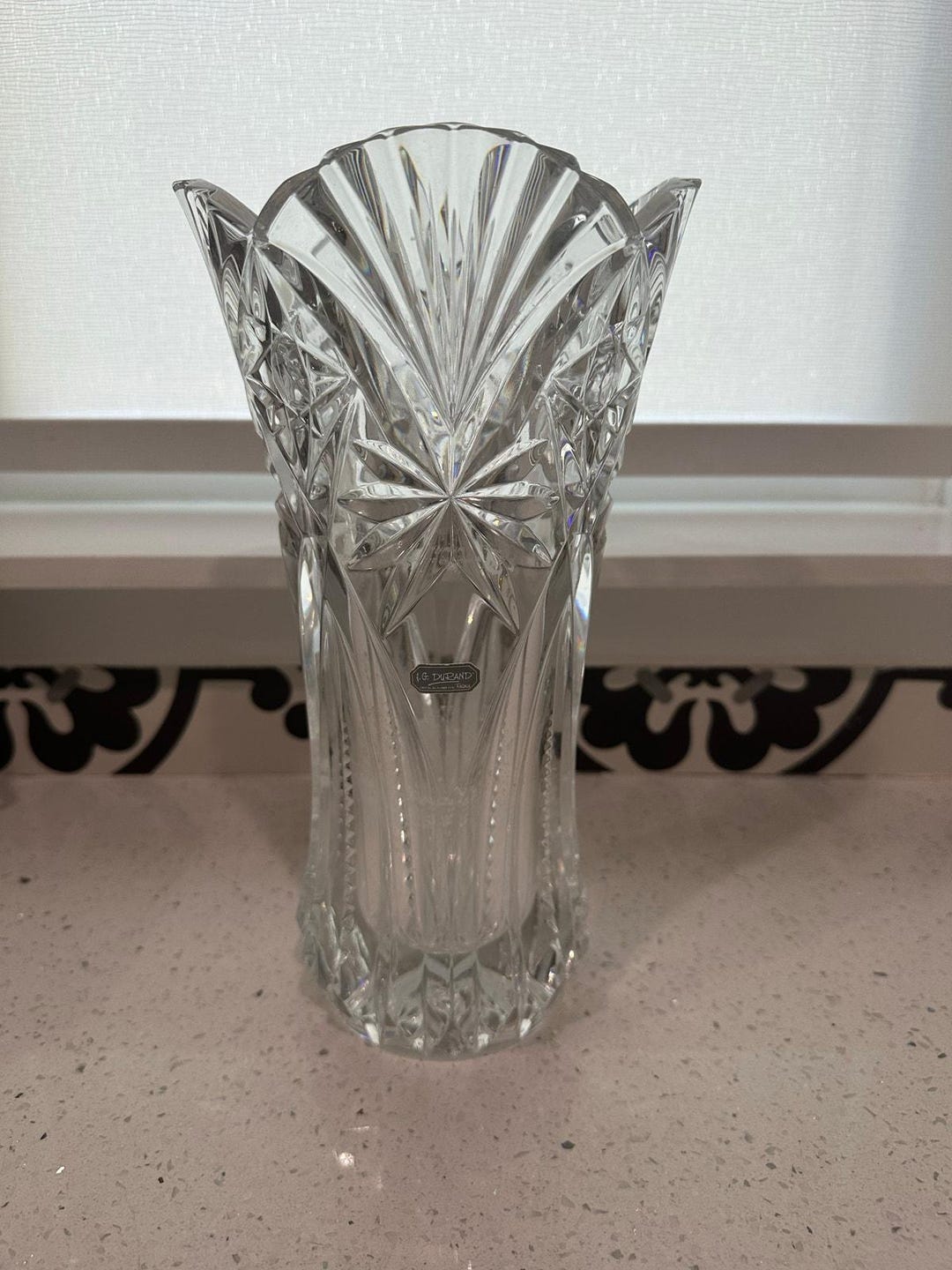 JG Durand Cristal Darques Vincennes Cut Lead Crystal Vase France