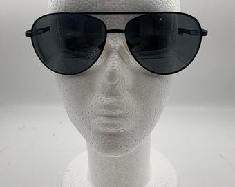 Gafas de sol de moda para hombre Veer New Castle, color negro mate, estilo aviador, montura metálica, 61-14-135