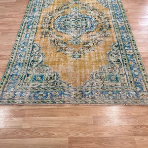 6x9 Area Rug, Turkish Rug, Oushak Rug, Vintage Rug, Handmade Rug,Faded Rug,5.5x8.7 Feet. 167x267 Cm.