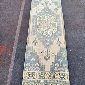 2x7 ft. Runner Rug, Turkish Anatolian Rug, Handmade Rug, Vintage Rug, Rustic Rug, Hallway Rug,63x225 Cm.