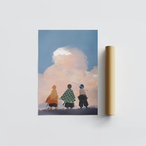 Póster de anime de regalo, arte mural de anime para decoración de habitación de niños, regalo para él, regalo para ella, póster de regalo