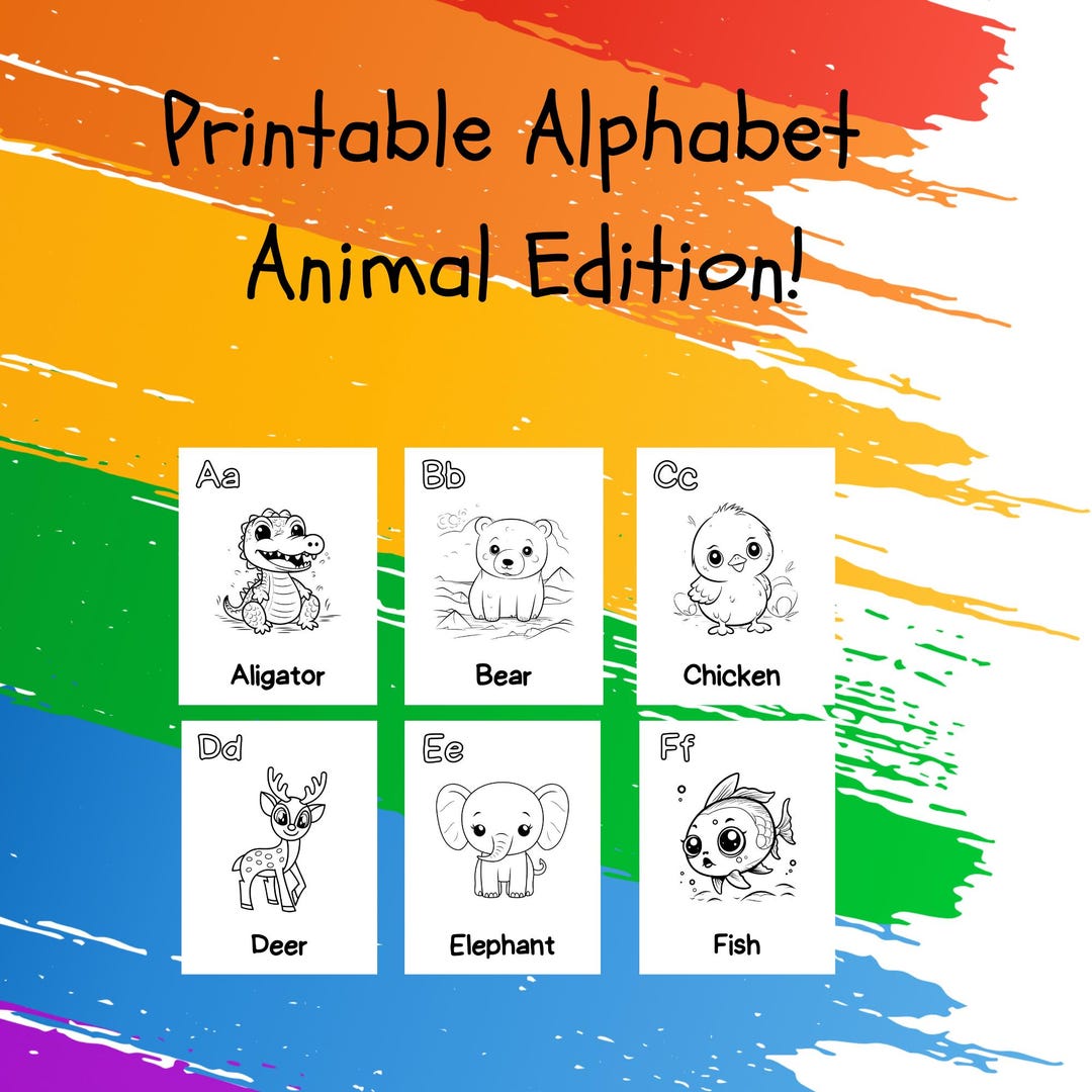 26 Printable Kids Alphabet Colouring Pages - Etsy Canada