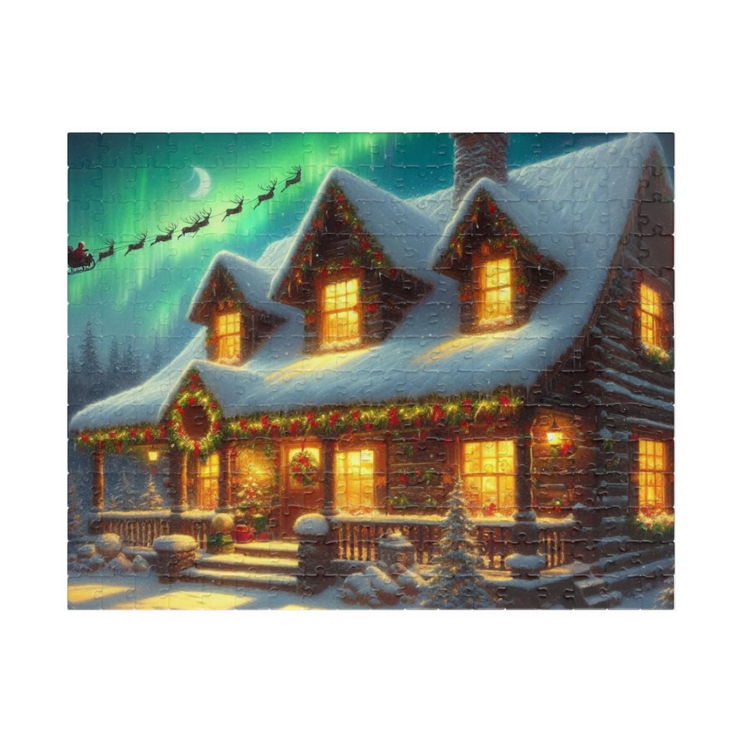 Jigsaw Puzzle, Thomas Kinkade Christmas Cottage Puzzle, Holiday Gift ...