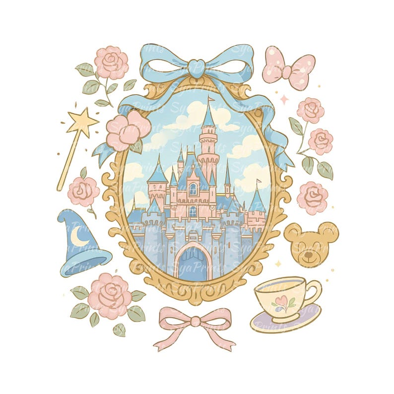 Turret And Roses Magical Castle PNG, Magical Park Png, Watercolor Castle, Happiest Place ...