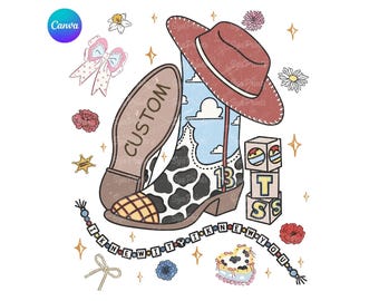 Nome personalizzato PNG di una cowgirl di Toy Story, Lo sapevo, Ti conoscevo, Modello Canva modificabile, Maglietta di compleanno