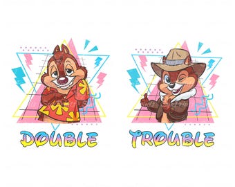 Chip and Dale Png, Double Trouble Png, Couple Matching Shirt Png, Chip and Dale shirt, Family Vacation, Best Friend Png, Best Friend Gift