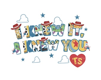 Lo sapevo, ti conoscevo PNG, design per maglietta di famiglia di Toy Story 5, download digitale di Woody, Buzz e Jessie