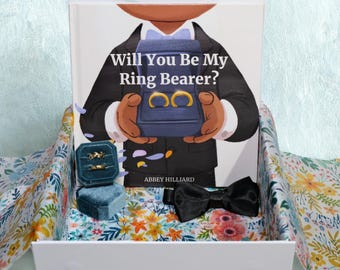 Ring Bearer Proposal Box: Picture Book, Bow Tie & Practice Rings