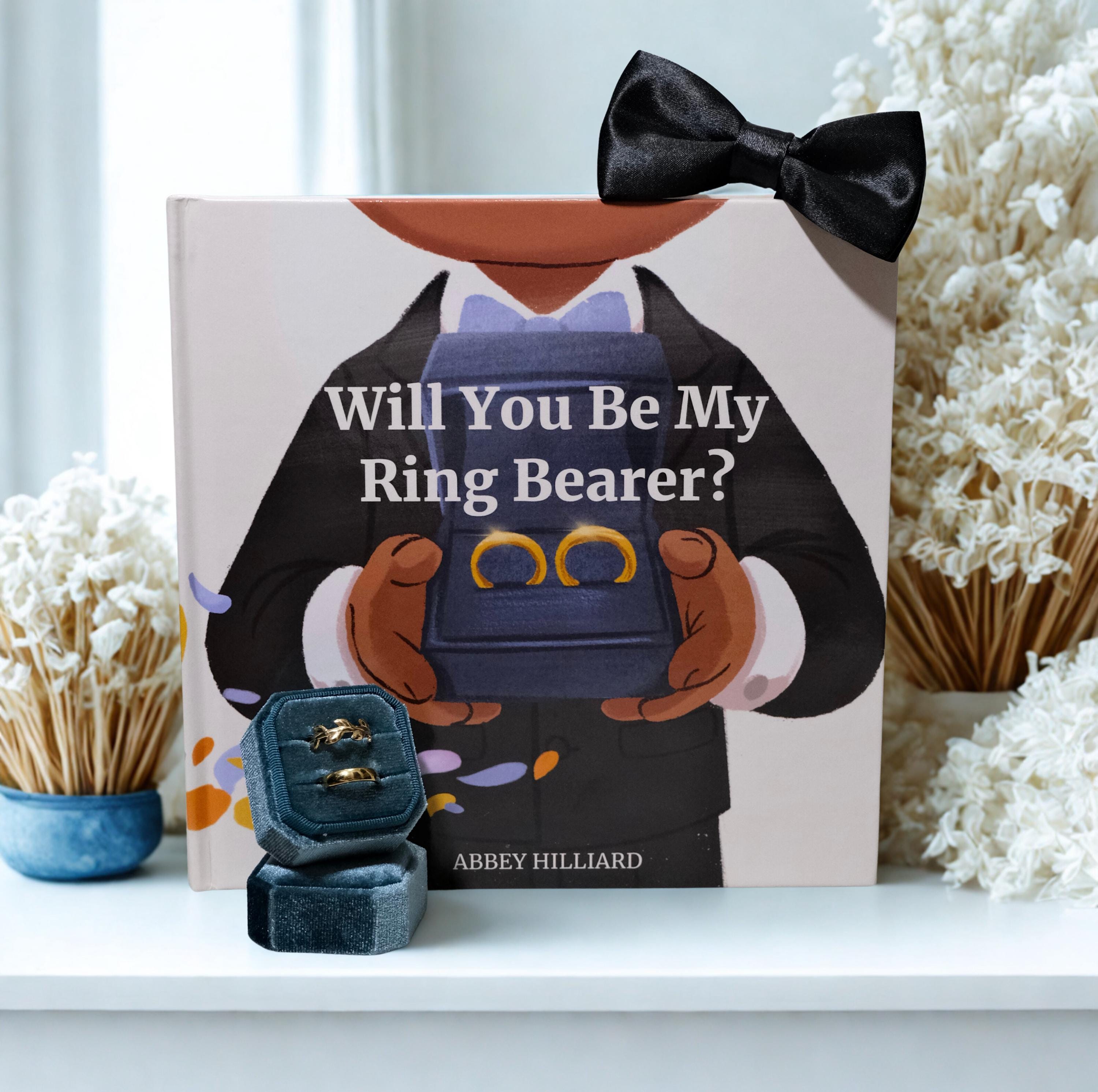 Ring Bearer Proposal Box: Picture Book, Bow Tie Practice Rings - Main Image
