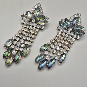 Boucles D'Oreilles Vintage Chandeliers En Verre Tchèque Husar D. - Occasion - Style Rétro