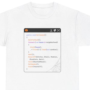 Funny C# Code Unisex Heavy Cotton Tee, Geeky Halloween Programmer T-Shirt, Computer Coding Gift Shirt, Programmer Costume Top, IT Nerd Tee