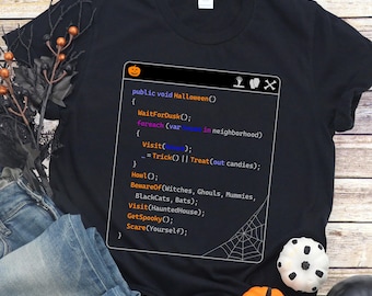 Funny C# Code Halloween T-Shirt | IT Nerd Tee