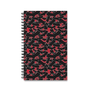 Cartoon Bats Spiral Journal - Dark Flying Bat Atmosphere Notebook, Halloween Journal, Spooky Notebook, Goth Diary, Creepy Sketchbook