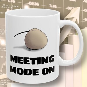 Taza de cerámica con dibujo de pájaro soñoliento: regalo divertido perfecto para quienes no les gustan las reuniones